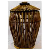 Wicker Basket w/ Lid - 20" Tall