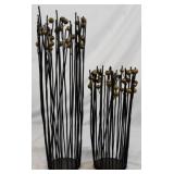 2 Decorative Metal Vases, Tallest 18"