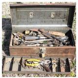 Metal Toolbox w/ Contents - 8" x 17" x 6"