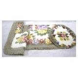 3 Piece Bathroom Rug Set