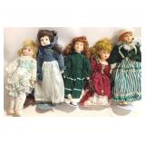 5 Porcelain Dolls - 18" tall