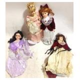 4 Porcelain Dolls - 18" tall