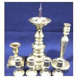 Lot of 7 Brass Candle Holders