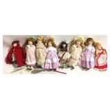 8 Porcelain Dolls - 9" tall