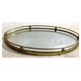 Oval Metal/Mirror Dresser Tray