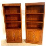 Pair Matching Bookcases - 71" x 30" x 13"