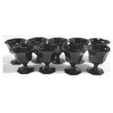 9 Independence Octagonal Black Glasses - 4" Tall