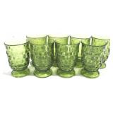 8 Green Whitehall Glasses - 3.5" Tall