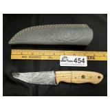 Hunting Knife with Leather Tooled Sheath