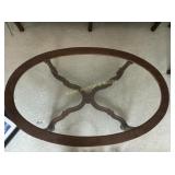 Oval Wood and glass coffee table