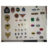 Poster Board with variety of Army patches