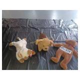 Lot of 3 TY Beanie Babies Tuffy, Teddy & Snip