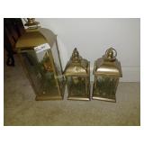 Lot of 3 Brass toned Lanterns