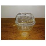 Small vintage 3 X 3 square Clear refrigerator dish