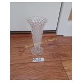 Diamond Point Footed Flower Vase