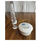 Waterford bud vase & Wedgewood trinket box