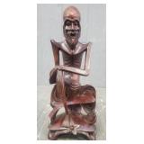 Chinese Carved Wooden Lohan Emaciated Statue