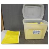 Storage Bin With Yellow Paint Tarps