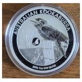 One Ounce Silver Round: 2016 Kookaburra