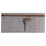 Vintage Brass Bald Eagle Cane Knife