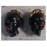 MCM African American Couple Plaster Heads