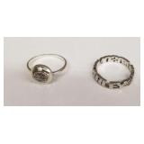 (2) Silver Harley Davidson Rings