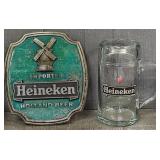 Heineken Beer Mug & Wall Plaque