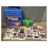 Assortment of Various Hot Wheels & (2) Cases