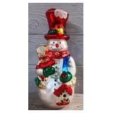 Vintage Hand Painted Blown Glass Snowman