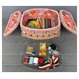 Sewing Basket Full of Sewing Supplies