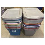 (22) 18-Gallon Multicolored Totes w/Lids