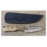 Custom Damascus Knife w/ Sheath #4