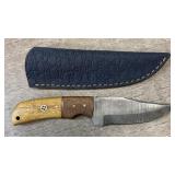 Custom Damascus Knife w/ Sheath #8