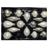 (17)Pc Brushed & Polished Silver Ornament Set