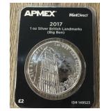 2017 1oz Silver Round - British Landmarks Big Ben