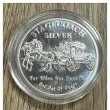 1oz Silver Round - "Stagecoach"