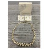 Vtg. Bon Marche Necklace & (2) Pairs Of  Earrings