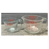 (2) Pyrex Glass Measuring Cups- 8oz & 32oz