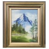 Shes Framed Mountainside Painting