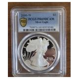 2006-W American Silver Eagle: PCGS PR69SCAM