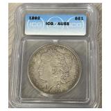 1892-P Morgan Silver Dollar AU55