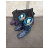 Pair Of Solomon Ski Boots & Carrying Bag