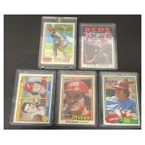 (5) Vintage Pete Rose Baseball Cards