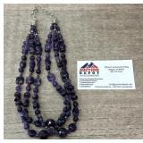 Jay King Sterling & Amethyst 3-Strand Necklace