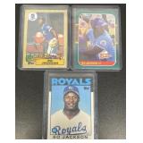 (3) 1986-87 Bo Jackson Rookie Cards