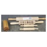 (4) Rolling Pins + One Decor Rolling Pin