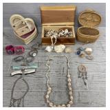 Collection Of Jewelry, Shells & Rocks