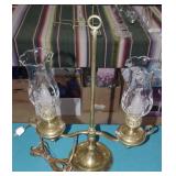 brass and glass lamp