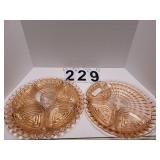 2 Pink Platters ~ 8 Pink Inserts ~ 1 Center Dish