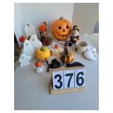 Clear Tote of Halloween Decorations ~ Pumpkin ~